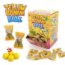 Bubble Gum Yellow Banana Ball 1X200pcs