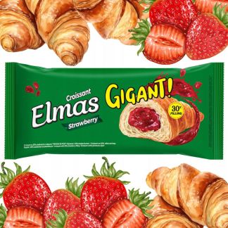 ELMAS CROSSANT STRAWBERRY 5PACK 6X5*48G